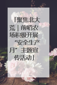 聚焦北大荒｜前哨农场积极开展“安全生产月”主题宣传活动