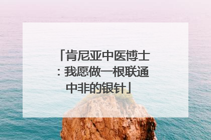 肯尼亚中医博士：我愿做一根联通中非的银针