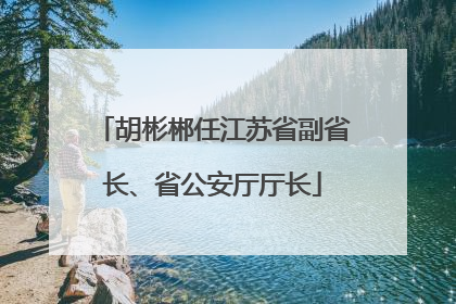 胡彬郴任江苏省副省长、省公安厅厅长