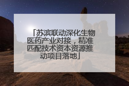 苏滨联动深化生物医药产业对接，精准匹配技术资本资源推动项目落地