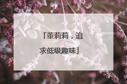 董莉莉，追求低级趣味