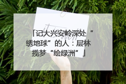记大兴安岭深处“绣地球”的人：层林揽梦“绘绿洲”
