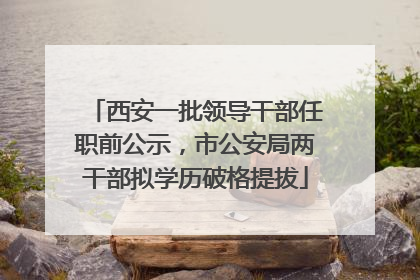 西安一批领导干部任职前公示，市公安局两干部拟学历破格提拔