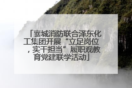 襄城消防联合泽东化工集团开展“立足岗位，实干担当”履职观教育党建联学活动