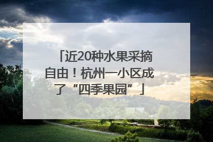 近20种水果采摘自由！杭州一小区成了“四季果园”