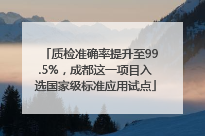 质检准确率提升至99.5%，成都这一项目入选国家级标准应用试点