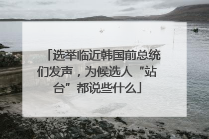 选举临近韩国前总统们发声，为候选人“站台”都说些什么