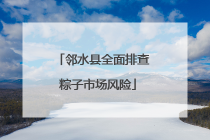 邻水县全面排查粽子市场风险
