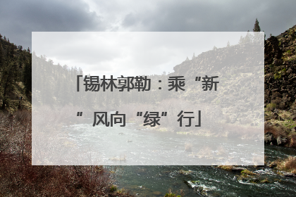锡林郭勒：乘“新”风向“绿”行
