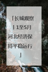 长城观察丨1至5月河北经济保持平稳运行
