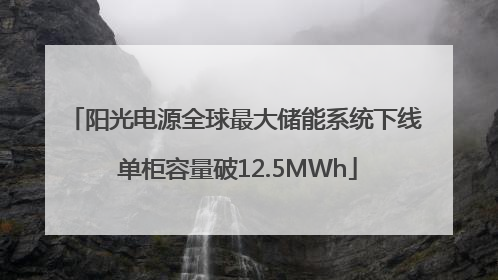 阳光电源全球最大储能系统下线 单柜容量破12.5MWh