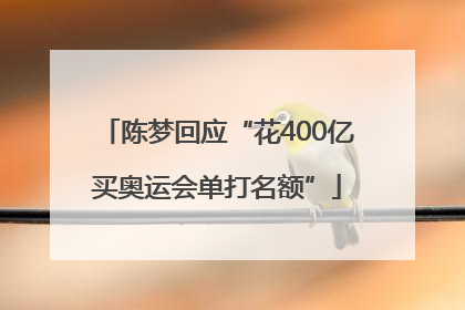 陈梦回应“花400亿买奥运会单打名额”
