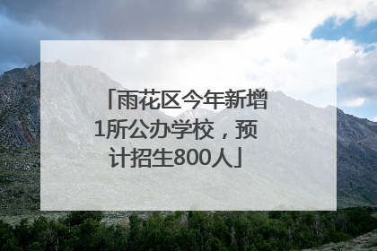雨花区今年新增1所公办学校，预计招生800人