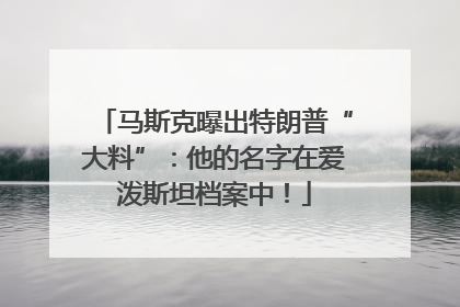 马斯克曝出特朗普“大料”：他的名字在爱泼斯坦档案中！
