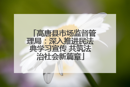 高唐县市场监督管理局：深入推进民法典学习宣传 共筑法治社会新篇章