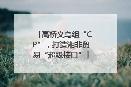 高桥义乌组“CP”，打造湘非贸易“超级接口”