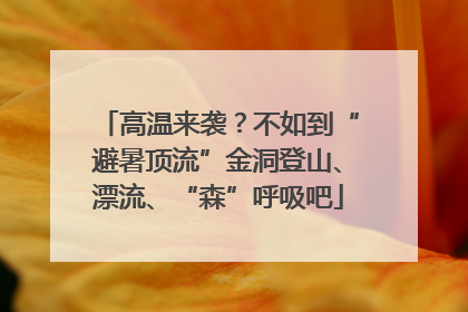 高温来袭？不如到“避暑顶流”金洞登山、漂流、“森”呼吸吧
