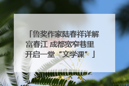 鲁奖作家陆春祥详解富春江 成都宽窄巷里开启一堂“文学课”