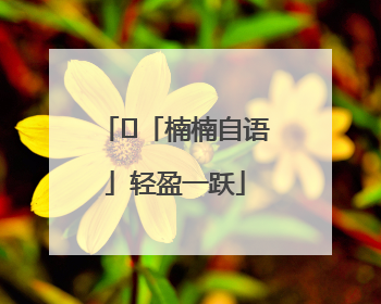 ﻿「楠楠自语」轻盈一跃