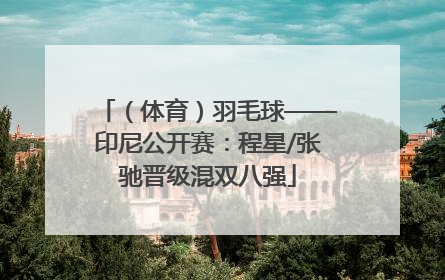（体育）羽毛球——印尼公开赛：程星/张驰晋级混双八强