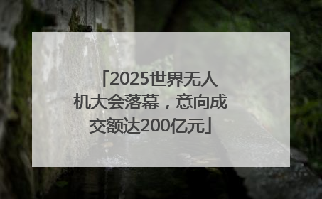 2025世界无人机大会落幕，意向成交额达200亿元