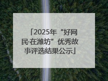 2025年“好网民·在潍坊”优秀故事评选结果公示