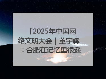 2025年中国网络文明大会｜董宇辉：合肥在记忆里很遥远也很亲切