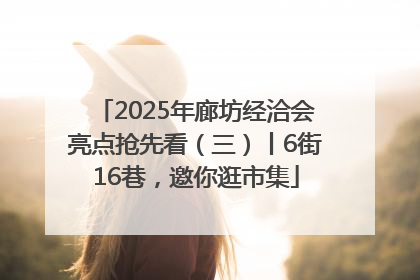 2025年廊坊经洽会亮点抢先看（三）丨6街16巷，邀你逛市集