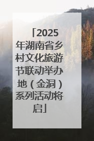 2025年湖南省乡村文化旅游节联动举办地（金洞）系列活动将启