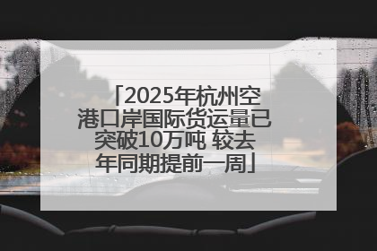 2025年杭州空港口岸国际货运量已突破10万吨 较去年同期提前一周