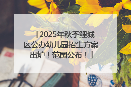 2025年秋季鲤城区公办幼儿园招生方案出炉！范围公布！
