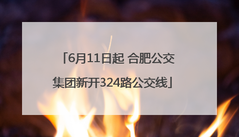 6月11日起 合肥公交集团新开324路公交线