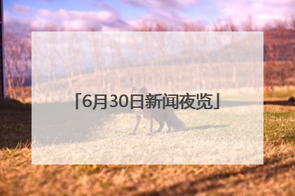6月30日新闻夜览