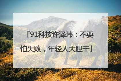91科技许泽玮：不要怕失败，年轻人大胆干