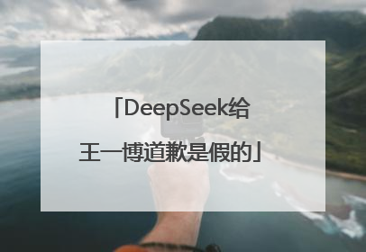 DeepSeek给王一博道歉是假的