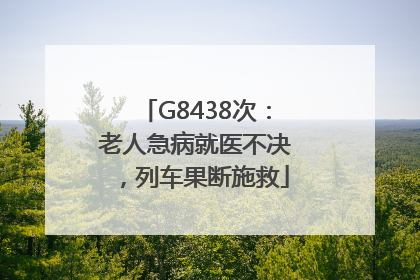 G8438次：老人急病就医不决，列车果断施救